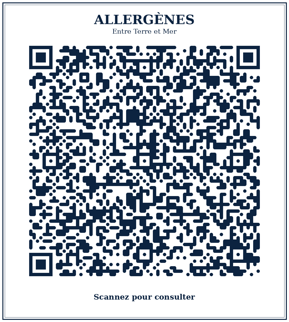 QR code allergènes Crêperie Entre Terre et Mer Landerneau